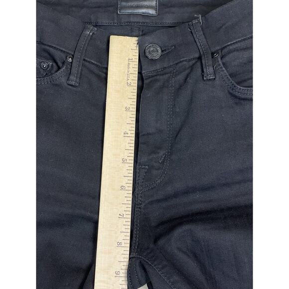 Mother Jeans Womens 25 Black Looker Ankle Fray Distressed Stretch Mid Rise Denim - Picture 6 of 14